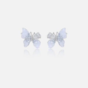925 Sterling Silver Asymmetric Butterfly Earrings