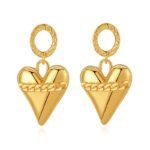 Peach Heart Dangle Earrings
