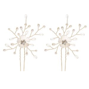 2Pcs Flower Pearl Hairpin
