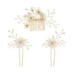 3Pcs Vintage Pearl Hair Comb Set
