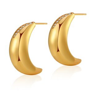 Diamond Crescent Earrings