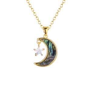 Crescent Moon and Star Pendant Necklaces