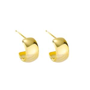 Thick C Shaped Open Hoop Earrings