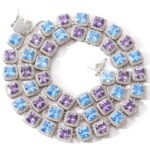 10mm Cubic Zirconia Link Chain Necklace Bracelet