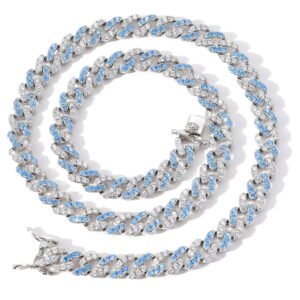 9mm Iced Out Two Tone Necklace