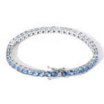 4mm Iced Out Cubic Zirconia Blue Tennis Bracelet