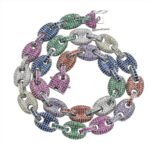 12mm Colorful Cuban Link Chain Necklace