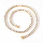 4mm Iced Out Gold Plated Tennis Chain Necklace Bracelet