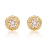 S925 Silver Round Full Diamond Zircon Earrings