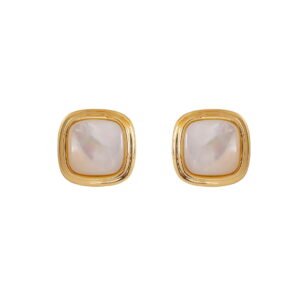 Gold Plated Cube Shell Ear Cuffs