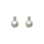 White Gold Pearl Earrings