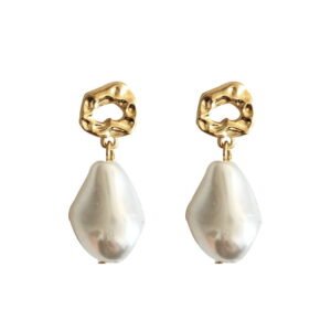 S925 Vintage Irregular Imitation Pearl Earrings