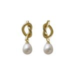 S925 Natural Pearl Dangle Earrings