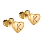 Heart Shape Initial Earrings