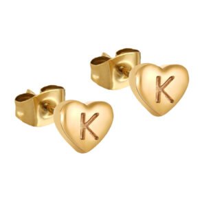 Heart Shape Initial Earrings