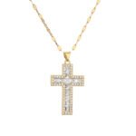 Cubic Zirconia Cross Necklace Trendy Jewelry