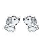 S925 Sterling Silver Dog Earrings Lucky Gift Good Friend