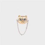 Cat With Glasses Brooch