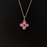 Gradient Pink Cross Summer Versatile Necklace