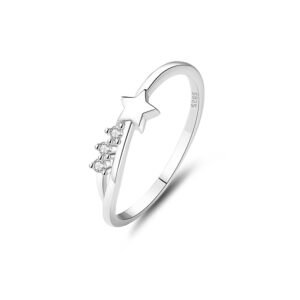 S925 sterling silver shooting star ring