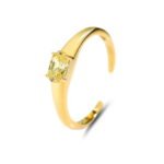 S925 sterling silver simple gold ring