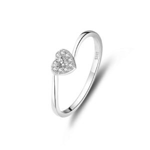 S925 sterling silver heart ring