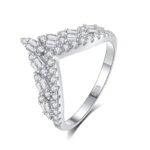 S925 sterling silver V-shaped ring