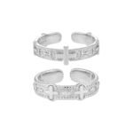 S925 Sterling Silver Cross Ring Adjustable