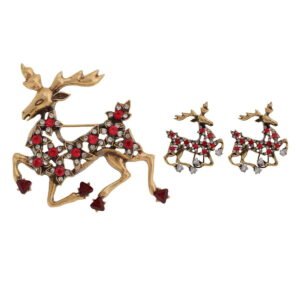 Sika Deer Brooch Earrings