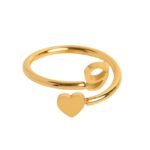 Heart Initial Open Ring