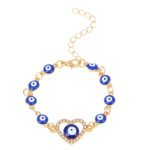 Evil Eye Hollow Heart Bracelet