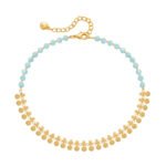 Light Blue Crystal Tassel Pendant Anklet