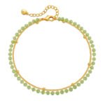 Green Irregular Raw Stone Anklet