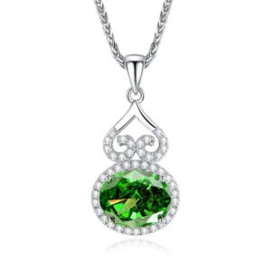 S925 Silver 8A Zircon Gourd Pendant-d
