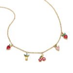 Colorful zircon mixed fruit necklace Birthday Gifts Summer jewelry