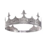 Antique Silver King Crown for Men Medieval Prom Party Hats Costume Accessories