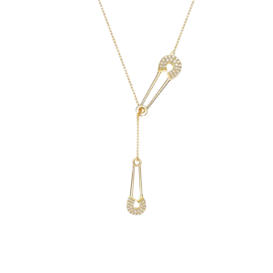 Punk Safety Pin Necklace Cubic Zircon Fashion Jewelry Trendy