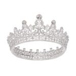 Silver Crowns for Women White Rhinestone Tiaras for Wedding Bridal Hair Accessories