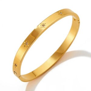 Gold Star Stainless Bangle Bracelet