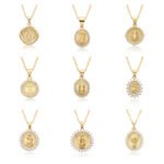 Zircon Catholic Virgin Mary Pendant Necklace Women's Jewelry