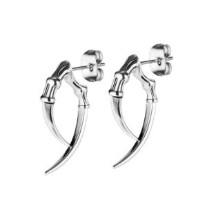 Silver Claw Stud Earrings