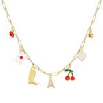 Alphabet Necklace Playing Cards Heart Pendant Necklace for Women