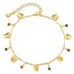 18k Gold Plated Butterfly Enamel Anklet