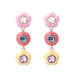 Summer Colored Diamond Combination Irregular Earrings