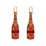 Summer Wine Bottle Earrings Party Jewelry