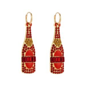 Summer Wine Bottle Earrings Party Jewelry