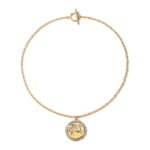 Gold Design Sense Ancient Coin Relief Pegasus Necklace and Earring Set