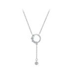 S925 Sterling Silver 18K Gold-Plated Hoop Tassel Necklace