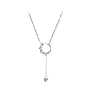 S925 Sterling Silver 18K Gold-Plated Hoop Tassel Necklace
