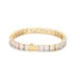 5.5mm Square Zircon Tennis Bracelet Men'S Bracelet